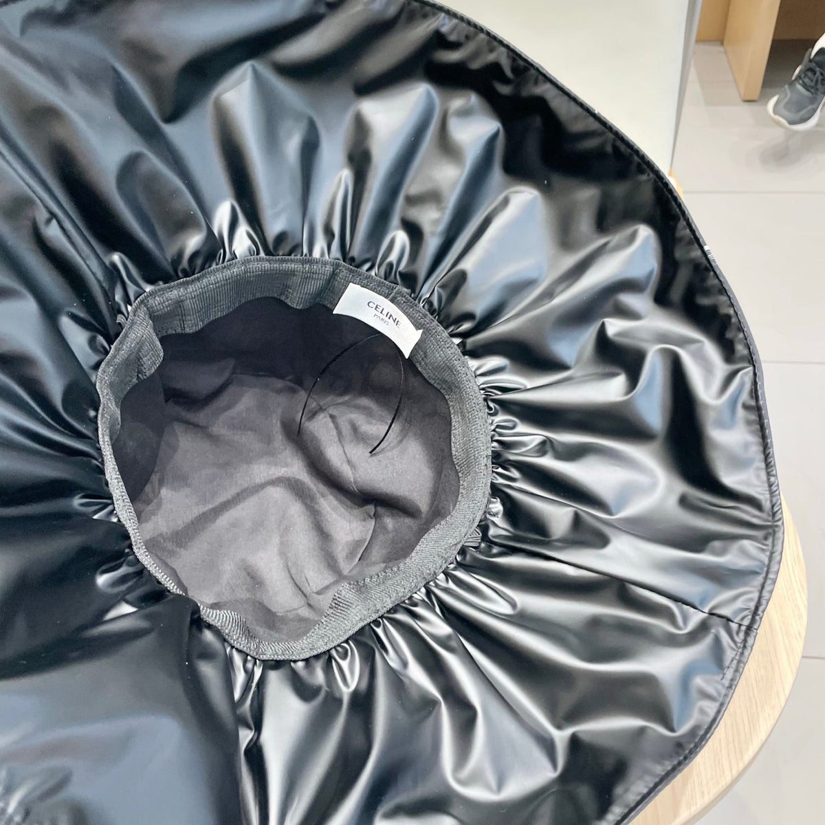 CELINE 25S BUCKET BOW HAT 733402 IN BLACK