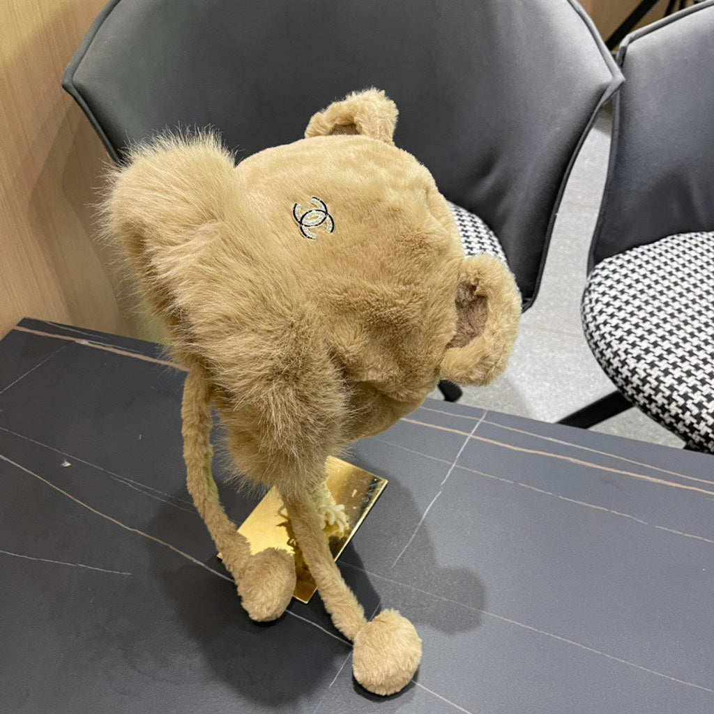 CHANEL BEANIE HAT IN CAMEL BROWN FLEECE AND WOOL 433163