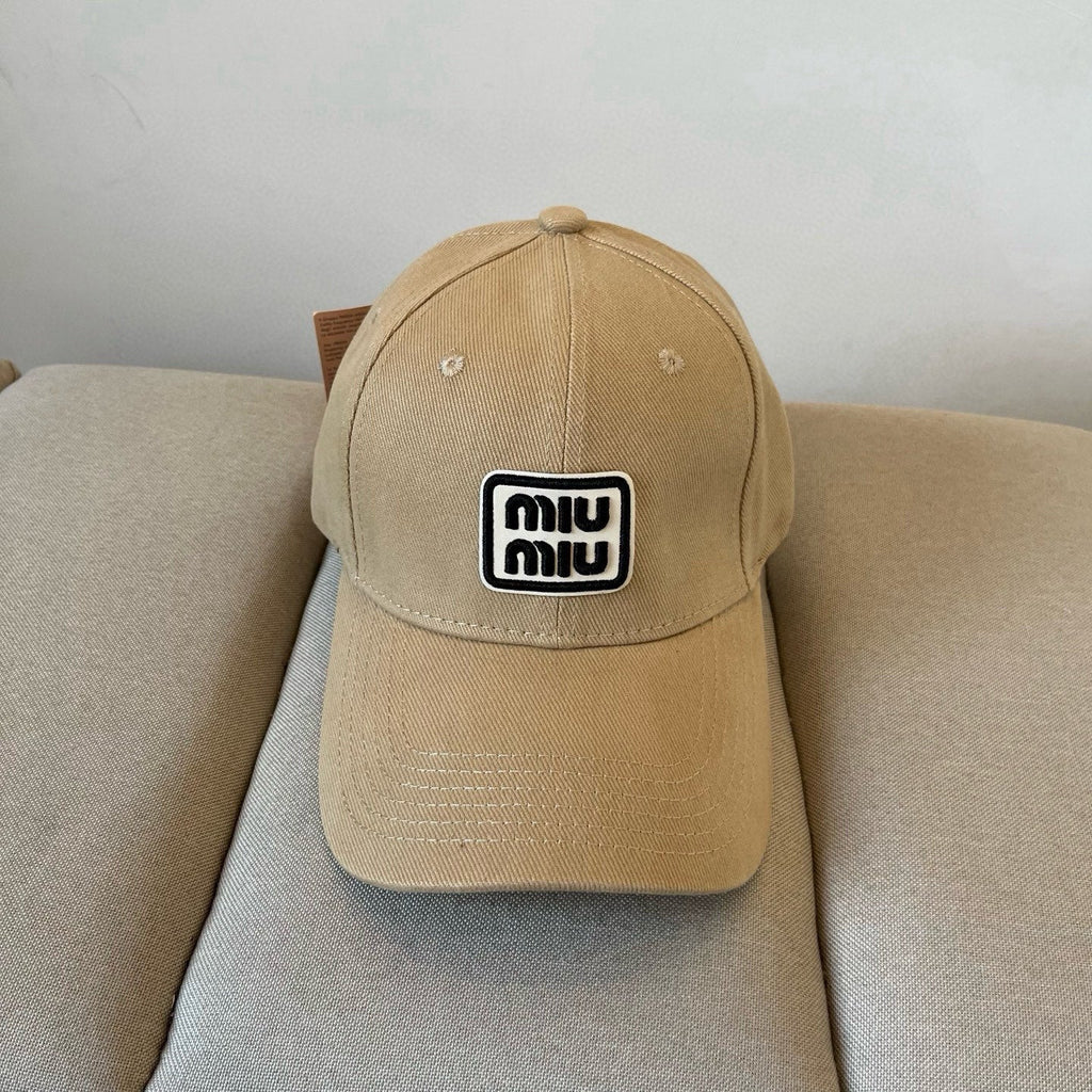 MIU MIU MM BASEBALL CAP IN BEIGE KHAKI FABRIC STYLE 3